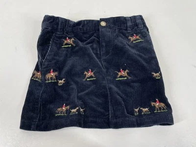 Ralph Lauren Embroidered Corduroy Skirt Girls Size 6 Blue All Over Equestrian - Image 1 of 4