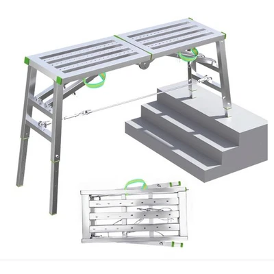 Plataforma de andamio de acero al carbono DaoLift 78,74"x14,74, tapa 660 libras 40-62" h Foto 1 de 4