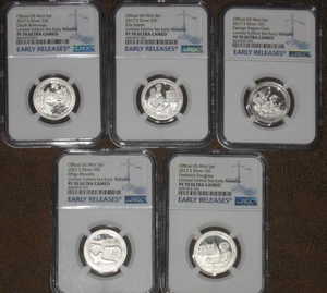 2017 S Silver Limited Edition Proof Quarter set NGC Grade PF70 ER Blue Label PR - Picture 1 of 4