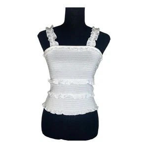 Crave Fame NWT XS Junior White Shired Sun Tank Top #2032D - Picture 1 of 12