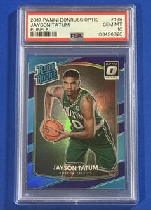 2017 Panini Donruss Optic Jayson Tatum Purple Rated Rookie #198 SSP PSA 10 💎 - Picture 1 of 5