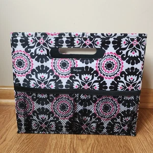 Thirty One Fold N File Pink Pop Medallion File Box Tote 12x6x10 Floral Box - Picture 1 of 8