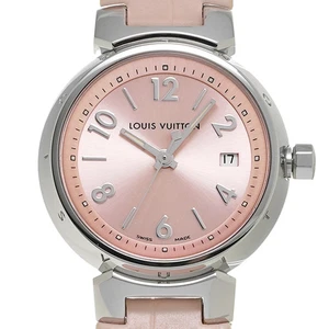 LOUIS VUITTON WATCH TAMBOUR DATE QUARTZ DATE Q121X PINK STAINLESS STEEL WOMEN'S - Picture 1 of 6