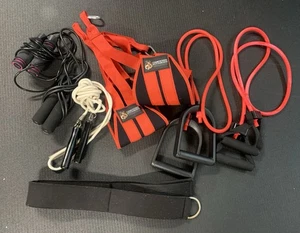Home Gym Lot : Ab Slings, Resistance Bands w/ Handles, Jump Ropes, AccessoryBelt - Picture 1 of 3