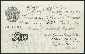 Bank of England, P.S.Beale, 5 pounds, 15 May 1951, (EPM B270) - Picture 1 of 2