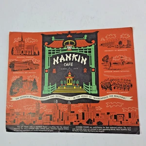 Nankin Cafe Speisekarte 1919-1980 Minneapolis MN chinesische Speise- und Weinkarte Faltmenü - Bild 1 von 7