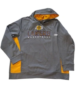 NBA Los Angeles Lakers Sweatshirt Mans 2XL Gray Hooded Jacket Pockets Relaxed - Picture 1 of 8