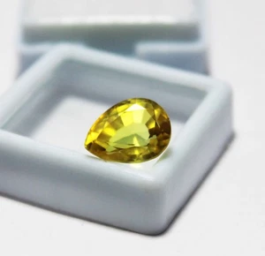 π₯ Natural Yellow Sapphire 5β6 Ct Pear Cut | Certified | Vivid Color | $0.99 NR - Picture 1 of 11