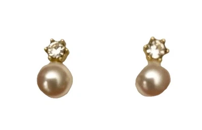 Pendientes Talbots Perla Tono Dorado Circonita Cúbica Nuevos en Caja Foto 1 de 2