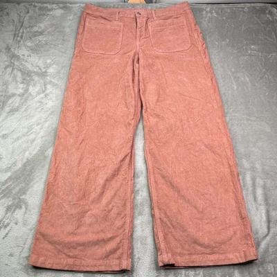 American Eagle Corduroy Pants Women 14 Long Pink Low Rise Baggy Wide Leg Stretch - Image 1 of 4