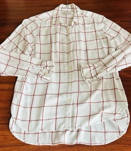 Loft 98% Rayon Women’s Size Medium Plaid Button Up Long Sleeve Shirt - Picture 1 of 10