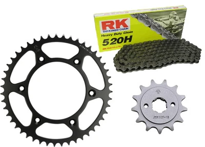 KIT/TRASMISSIONE HONDA CRF 150 06/09 CATENA 520H 120L RK CORONA 47 PIGNONE 13 JT - Immagine 1 di 4