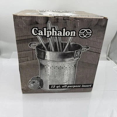 Calphalon Stainless Steel Pot Insert Steamer Stock Pot Strainer 12 QT NEW - Image 1 of 4
