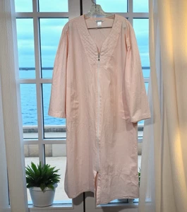 Albornoz CUDDLDOWN MEDIANO Rosa Rayas Seersucker Cremallera Frontal L/S 100% Algodón EPOC - Imagen 1 de 8