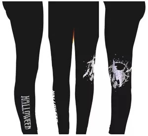 Regular or Plus One Size Leggings Rhinestone Halloween Witch Riding Broom Moon - Picture 1 of 6