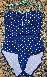 Sand & Sea Vintage Tommy Bahama Art Deco Vibe Bohemia Polka Dot Pin Up Swim Suit - Picture 1 of 13