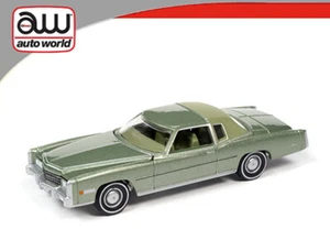 Auto World 1:64 1975 Green Cadillac Eldorado Diecast Model Car AWSP058A-4I - Picture 1 of 2
