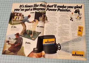 1982 2 Page Vintage Print Ad Wagner Heavy Duty Power Painter The Right Tool For - Picture 1 of 3