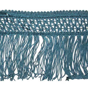 Chainette Fringe 4" 108mm drop COLOR TEAL priced per yard - Picture 1 of 1