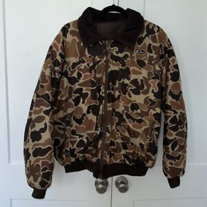Drake Old School Camo Full Zip Fleece Lined Jacket Mens Large Size L Corduroy