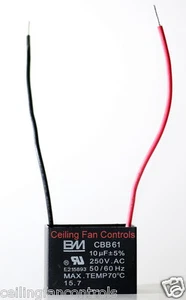 BM 10uf CEILING FAN CAPACITOR CBB61 Genuine with 1 Year warranty 10mfd - Picture 1 of 2