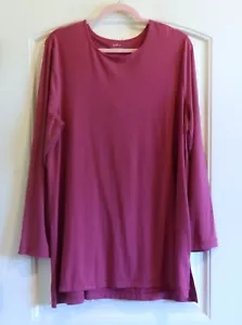J Jill Fit Twist Back Tunika Top Damen Beere dunkelrosa Langarm Gr. XL - Bild 1 von 5