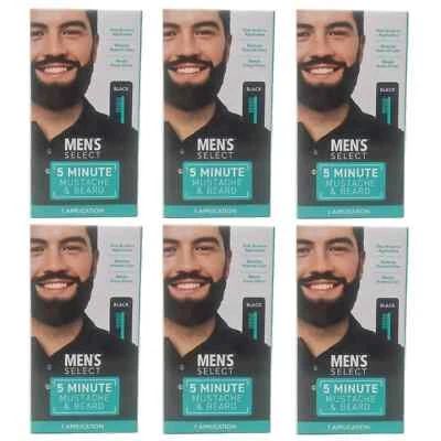 Paquete de 6 - Tinte para el cabello facial negro cepillado bigote y barba de 5 minutos Select para hombre Foto 1 de 3