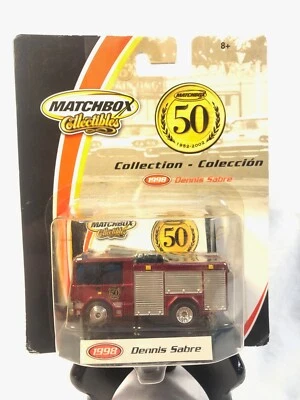 NIP 2001 Matchbox COLLECTIBLES PREMIUM 50TH 1998 DENNIS SABRE FIRE TRUCK - Image 1 of 3