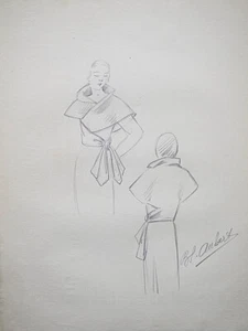 Taller Vionnet - Dibujo Original - Lápiz - Altura Anudada 66 - Picture 1 of 2