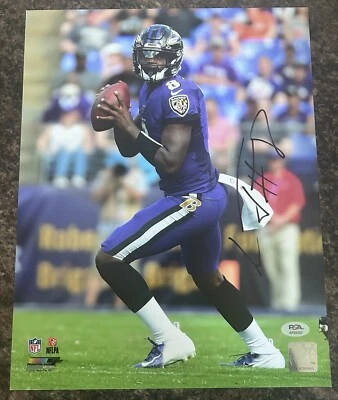 Lamar Jackson Signed Autographed 11x14 Photofile Baltimore Ravens MVP PSA/DNA - Image 1 of 3