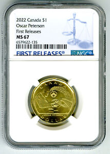 2022 $1 CANADA NGC MS67 OSCAR PETERSON LOON LOONIE DOLLAR LOW MINTAGE