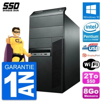 PC tour LENOVO Thinkcentre M92p Pentium G2020 RAM 8Go SSD 2To Windows 10 Wifi - Imagen 1 de 4