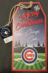 FOCO 13 Inch Wood Chicago Cubs Merry Christmas Sign New - Picture 1 of 6