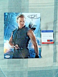 Foto firmada por Jeremy Renner Hawkeye Avengers Age of Ultron PSA/DNA AB29414 nueva - Imagen 1 de 6
