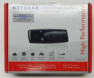 Nowy bezprzewodowy dwupasmowy adapter USB NETGEAR N600 WNDA3100-100NAS - Zdjęcie 1 z 5
