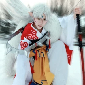 Anime Inuyasha Sesshomaru Full Set Kimono Tops Pants Belt Shawl Cosplay Costume - Picture 1 of 12