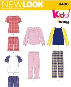New Look Patrón de Costura Sin Cortar 6406 Niños Niños Niñas Ropa de Dormir PJs Pijama 1/2-8 - Imagen 1 de 1