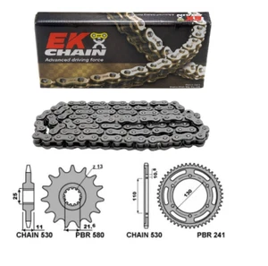 YAMAHA FZ6 600 2004/2010 KIT TRASMISSIONE CATENA EK 530 CORONA 46 PIGNONE 16 - Imagen 1 de 7