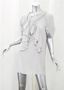 Mini Vestido Corto MARNI Mujer Gris Viscosa Mangas Cortas con Volantes Cambio 40/4 - Imagen 1 de 5