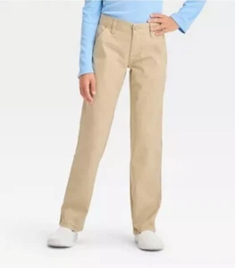 Cat & Jack Girls Uniform Pants Beige and Blue 10P 12P 14P 16P NWT Adjustable - Picture 1 of 8