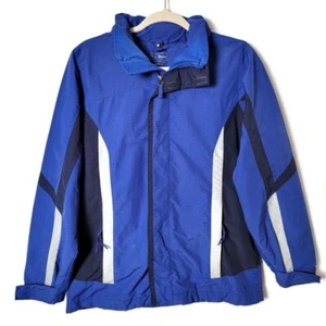 L.L. Bean Boys Blue Outdoors Nylon Hooded Jacket Medium 10/12 - Picture 1 of 13