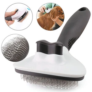 Pet Hair Remover Dog Cat Comb Grooming Massage Deshedding Self Cleaning Brush - Picture 1 of 9