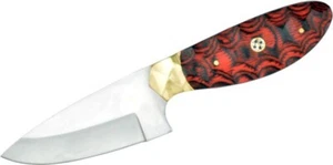 NEW HIMALAYAN POPLAR FIELD D2 STAINLESS 4" BLADE W/ SNAP LEATHER SHIELD-RUK3100 - Picture 1 of 7