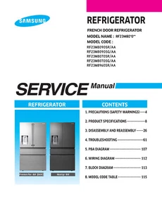 SAMSUNG RF23M8070SG RF23M8070SR/AA Service Manual PAPERBACK & PDF - Picture 1 of 1