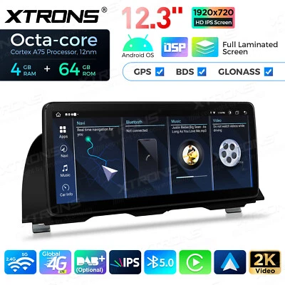 XTRONS 12.3" Android 14 Octa Core Car Stereo GPS For BMW 5 Series F10 F11 CIC 2011-2012