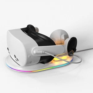 Ladestation für Meta Quest 3S, VR Fast Charging mit 2*1800mAh Akkus - Bild 1 von 2