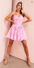 NWT Asos Floral Strapless Corset Pink Dress