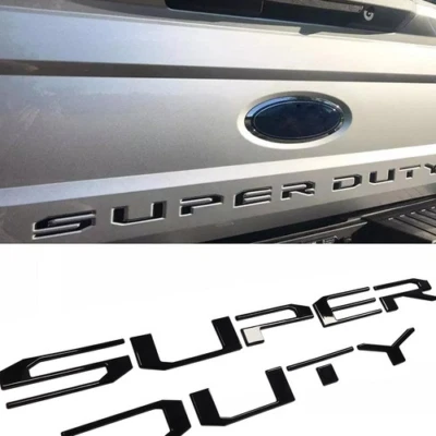 For F-250 350 Super Duty Premium Rear Tailgate Inserts ABS Letters Gloss Black Foto 1 de 3