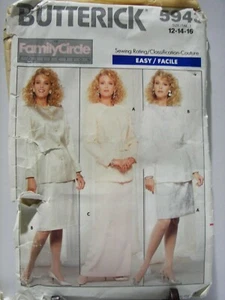 VTG 80's ~ Butterick Pattern #5943 ~ Misses Petite Top & Skirt ~ SZ 12, 14 & 16 - Picture 1 of 2