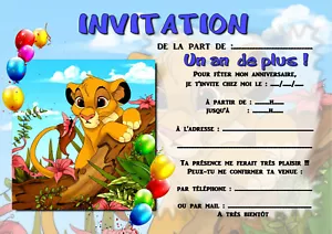 LE ROI LION 5 or 12 Birthday Invitation Cards ref 310 - Picture 1 of 1